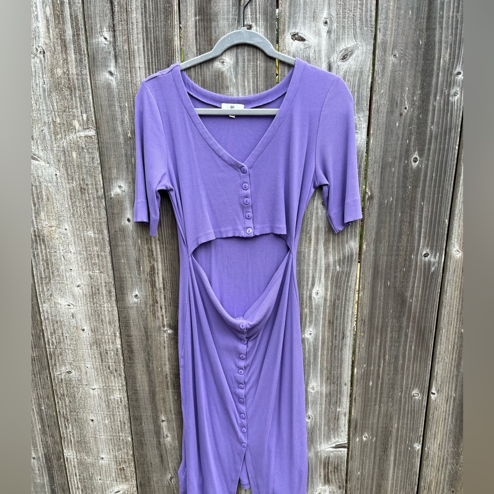 Midi Dress with Torso Cutout